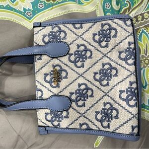 GUESS Blue and Cream Tote Bag
